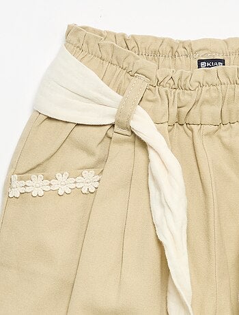Pantalón de sarga + cinturón anudable