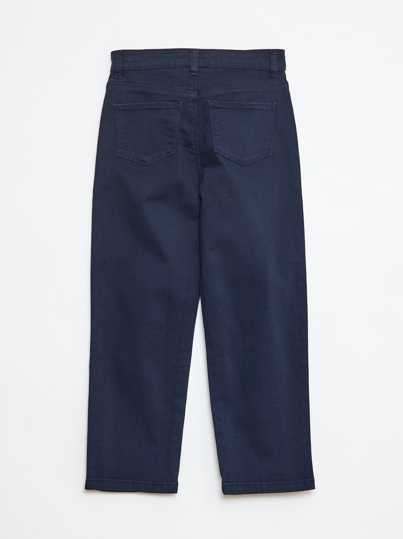 Pantalón de sarga con automáticos - Corte + cómodo azul - Kiabi