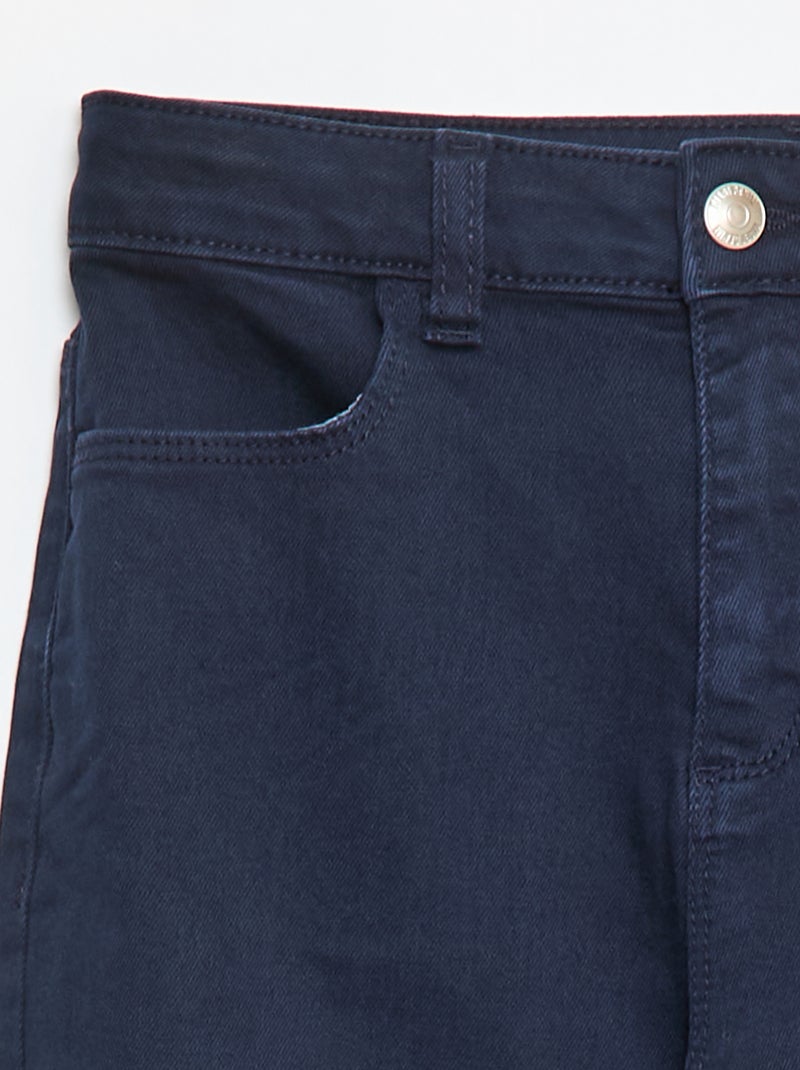 Pantalón de sarga con automáticos - Corte + cómodo azul - Kiabi