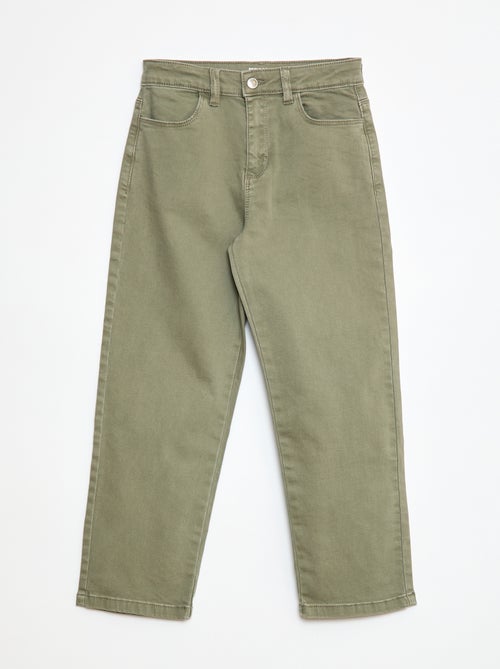 Pantalón de sarga con automáticos - Corte + cómodo - Kiabi