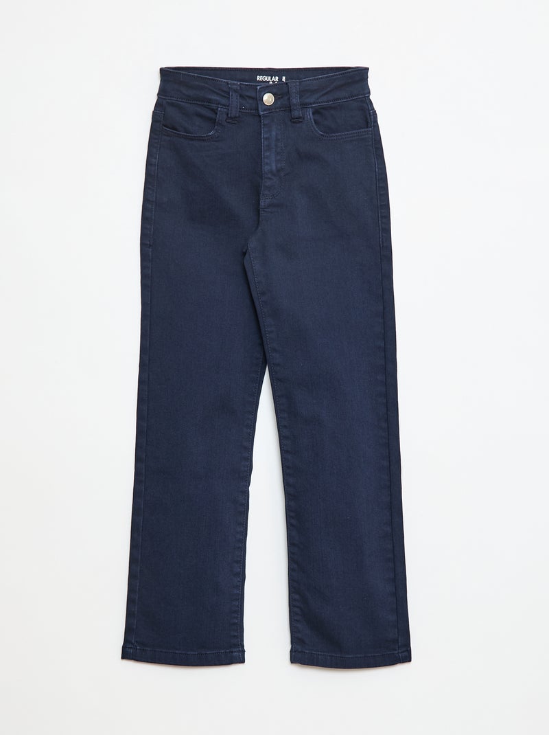 Pantalón de sarga con automáticos azul - Kiabi