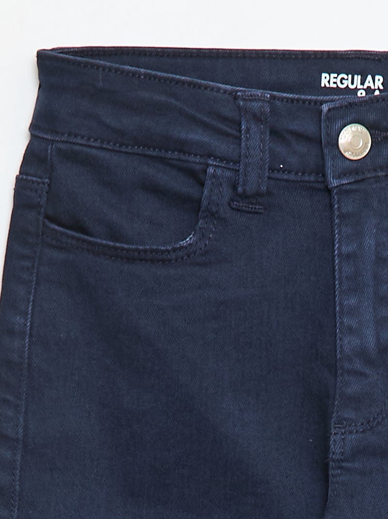 Pantalón de sarga con automáticos azul - Kiabi