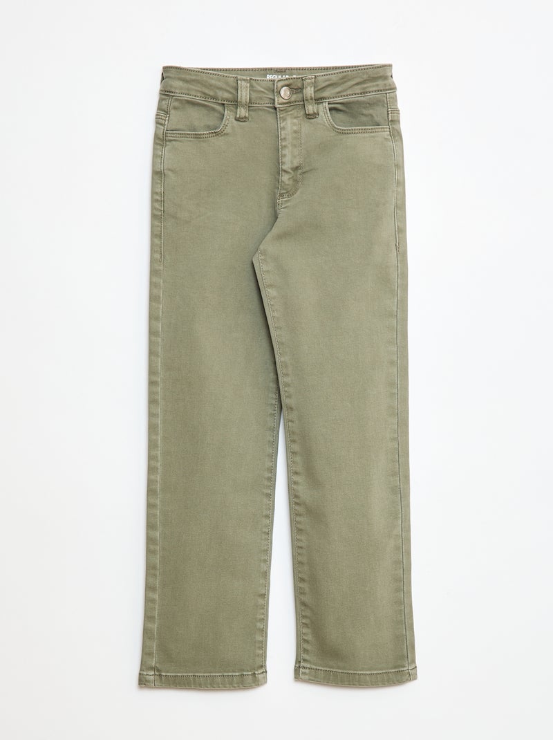 Pantalón de sarga con automáticos Verde - Kiabi