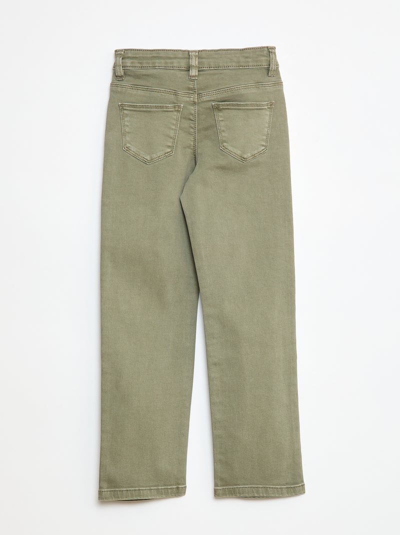 Pantalón de sarga con automáticos Verde - Kiabi