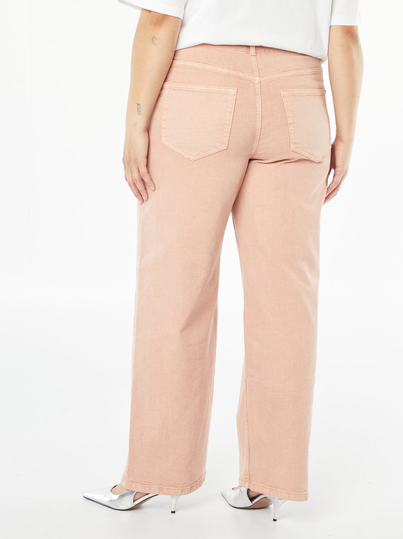 Pantalón de sarga con cinturón fino anudable ROSA - Kiabi
