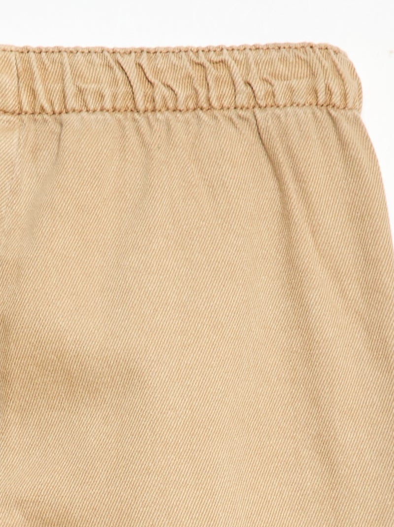 Pantalón de sarga con cordones ajustables Beige - Kiabi