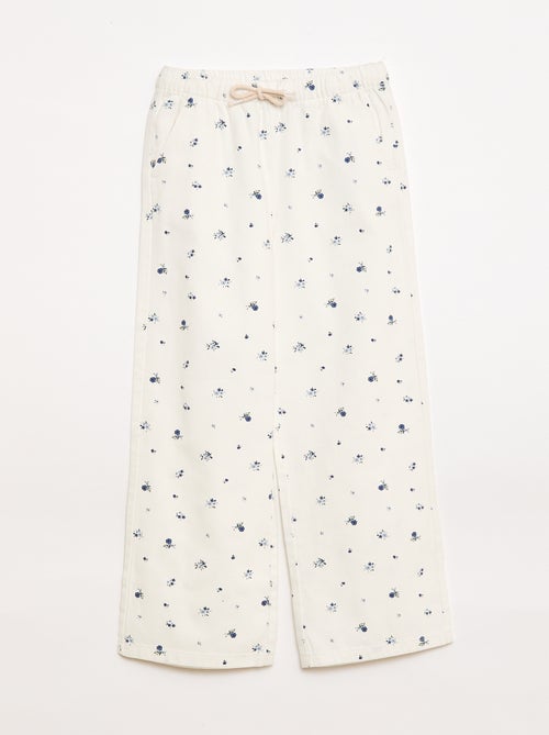 Pantalón de sarga con cordones ajustables - Kiabi