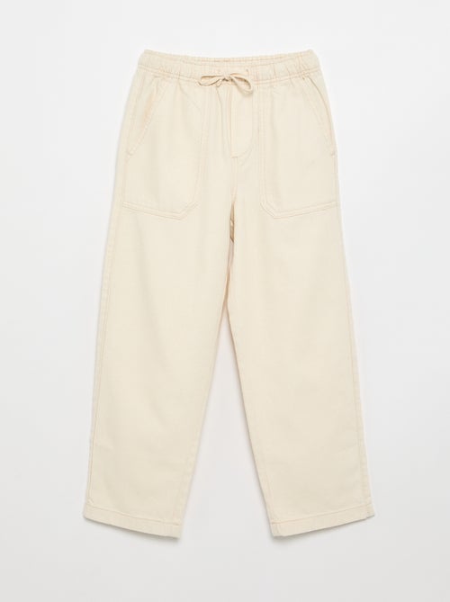 Pantalón de sarga con cordones ajustables - Kiabi