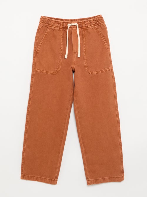 Pantalón de sarga con cordones ajustables - Kiabi
