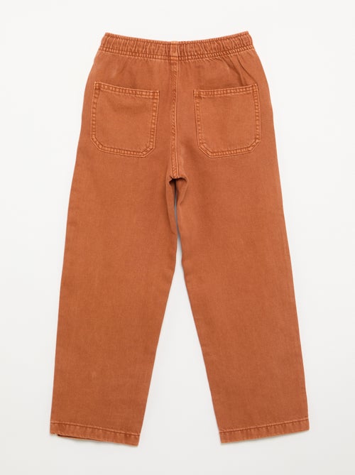Pantalón de sarga con cordones ajustables - Kiabi