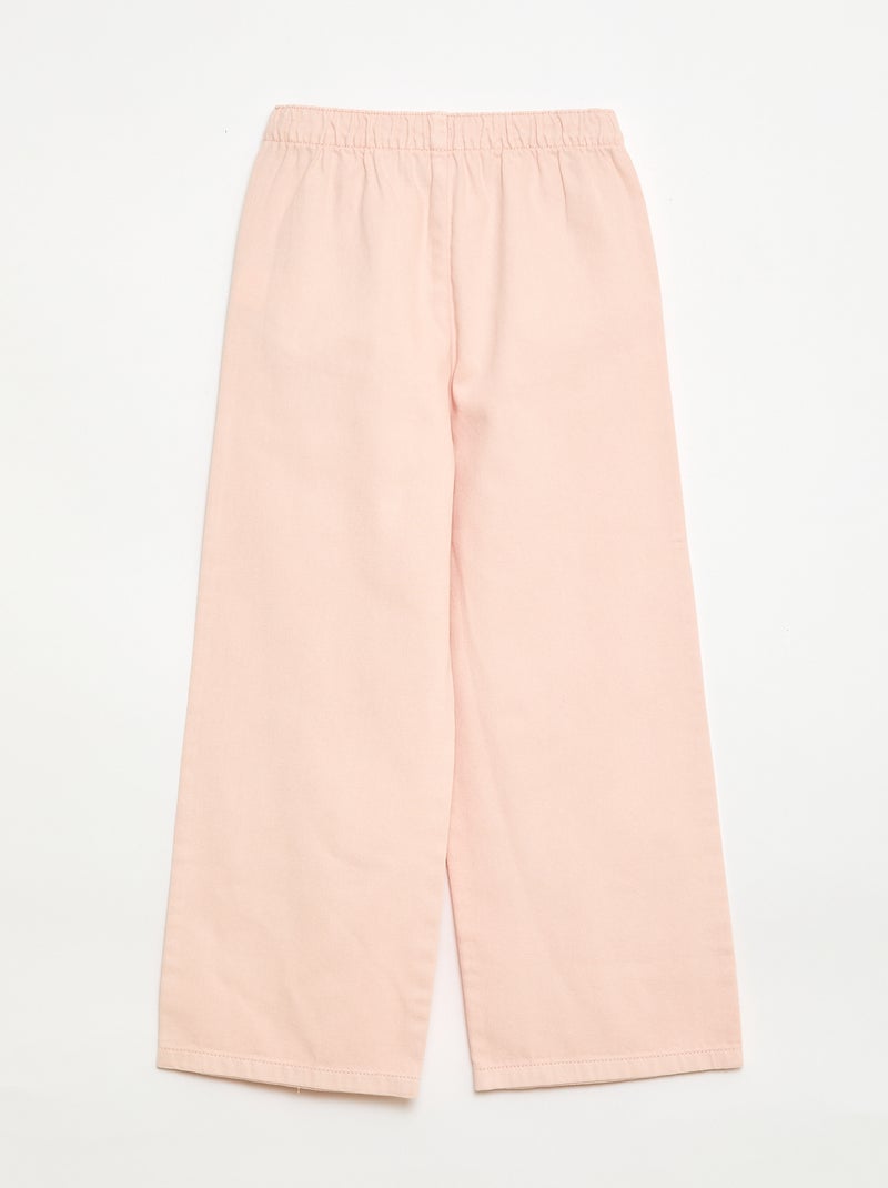 Pantalón de sarga con cordones ajustables Rosa - Kiabi