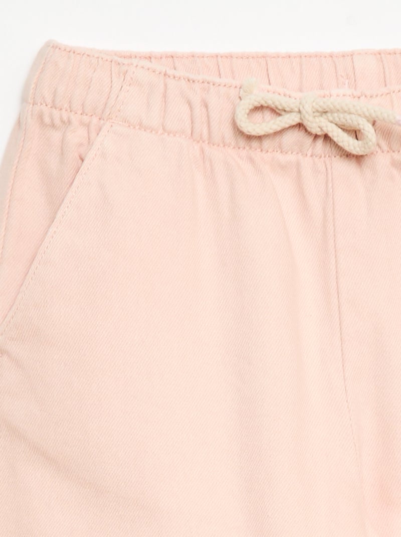 Pantalón de sarga con cordones ajustables Rosa - Kiabi
