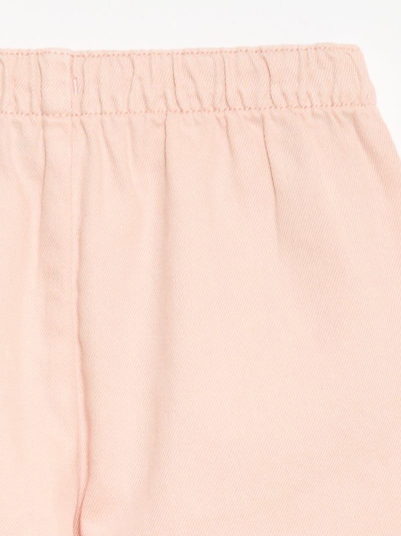 Pantalón de sarga con cordones ajustables Rosa - Kiabi