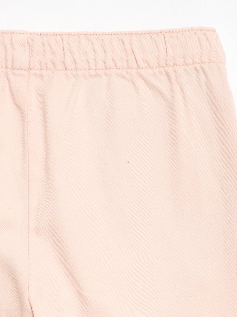 Pantalón de sarga con cordones ajustables Rosa - Kiabi