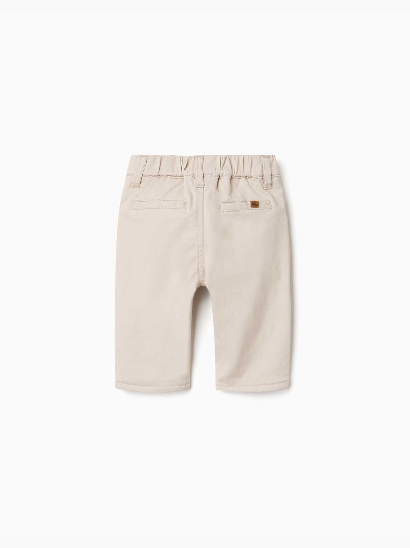 Pantalón de sarga con forro Beige claro - Kiabi