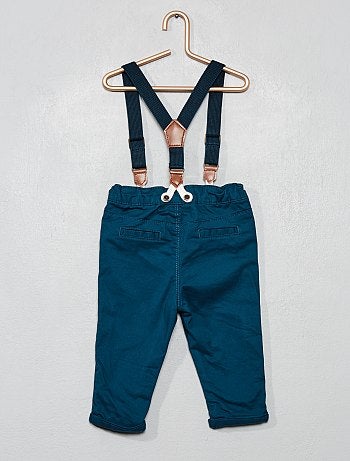 Pantalón de sarga con tirantes - Kiabi