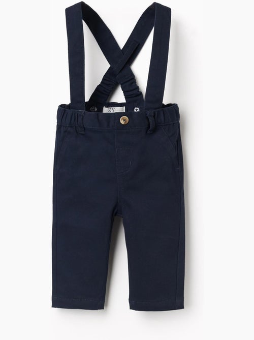 Pantalón de sarga con tirantes - Kiabi
