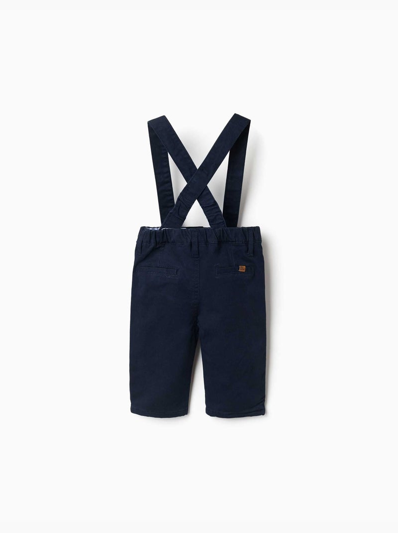 Pantalón de sarga con tirantes desmontables Azul oscuro - Kiabi