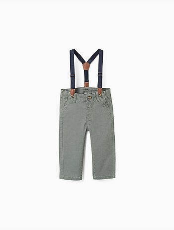 Pantalón de sarga con tirantes desmontables