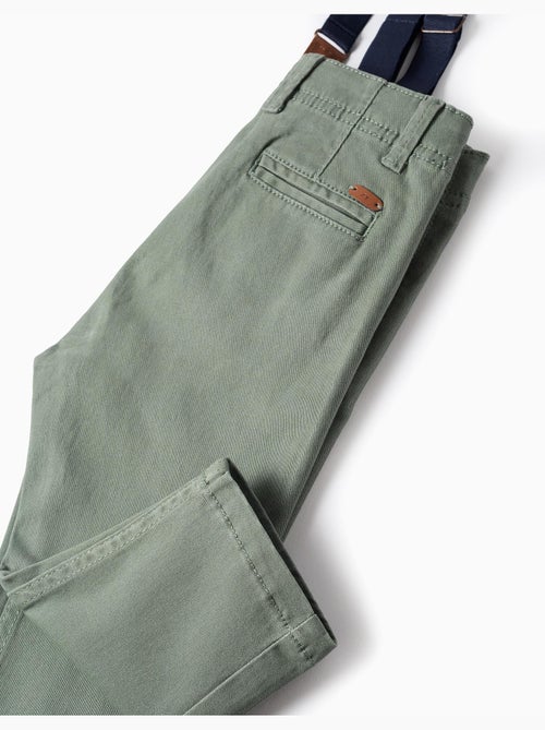 Pantalón de sarga con tirantes desmontables - Kiabi
