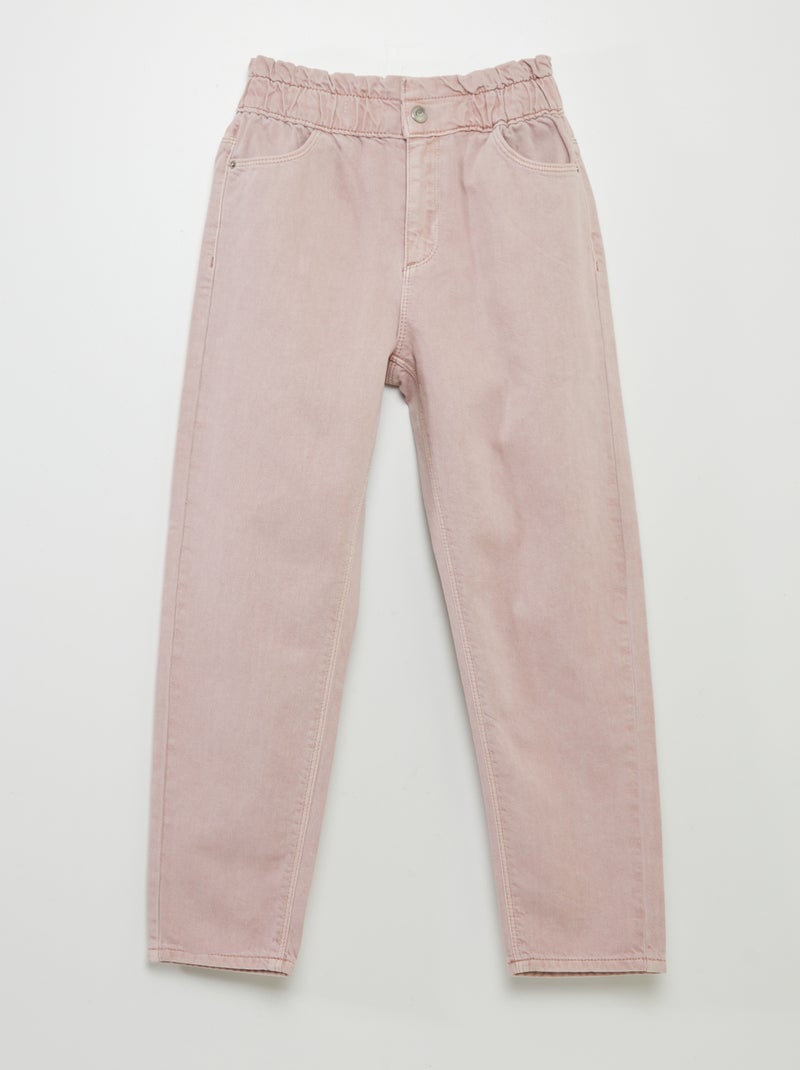 Pantalón de sarga con volante en la cintura PURPURA - Kiabi