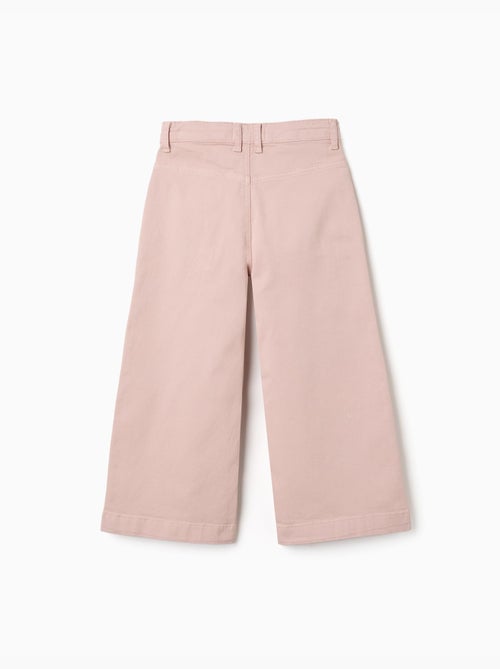 Pantalón de sarga de pierna ancha con bolsillos delanteros - Kiabi