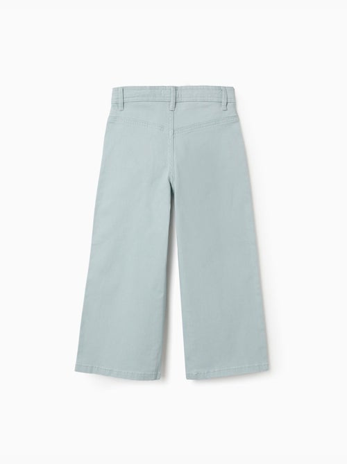 Pantalón de sarga de pierna ancha con tachuelas - Kiabi