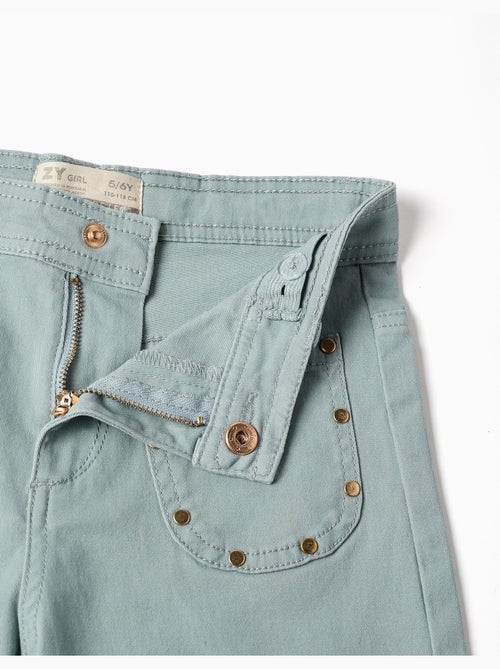 Pantalón de sarga de pierna ancha con tachuelas - Kiabi
