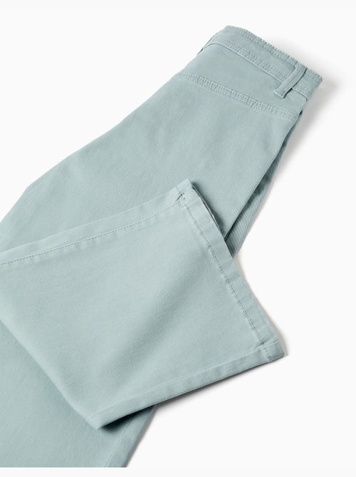 Pantalón de sarga de pierna ancha con tachuelas - Kiabi