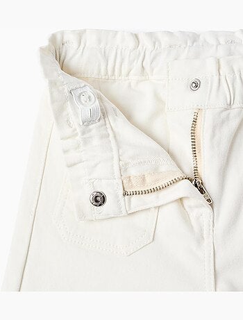 Pantalón de sarga de pierna ancha paperbag