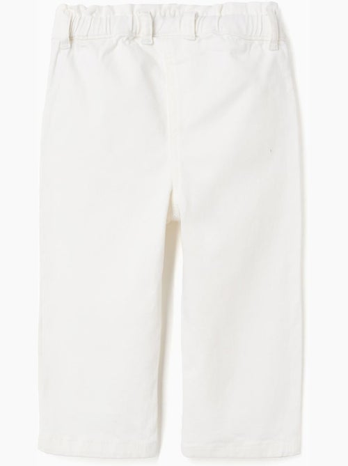 Pantalón de sarga de pierna ancha paperbag - Kiabi