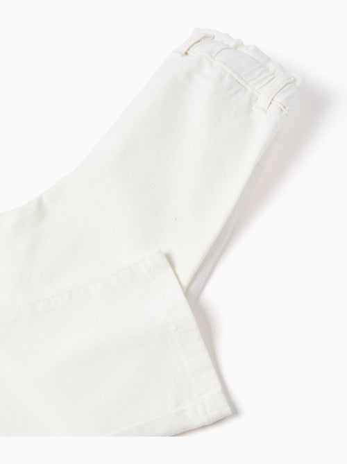 Pantalón de sarga de pierna ancha paperbag - Kiabi