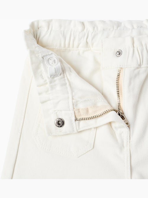 Pantalón de sarga de pierna ancha paperbag - Kiabi