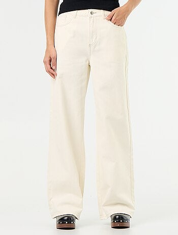 Pantalón de sarga de talle alto corte wide leg