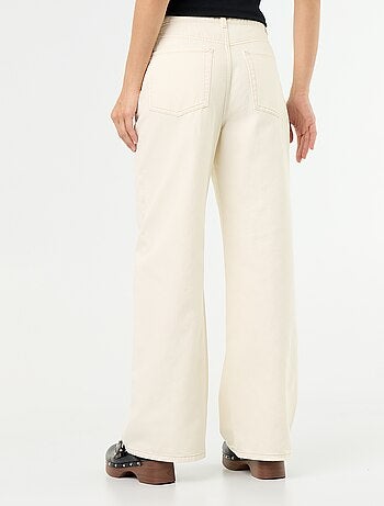 Pantalón de sarga de talle alto corte wide leg