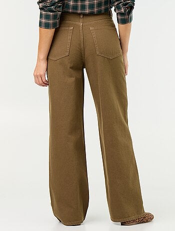 Pantalón de sarga de talle alto corte wide leg