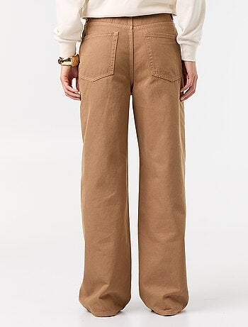 Pantalón de sarga de talle alto corte wide leg