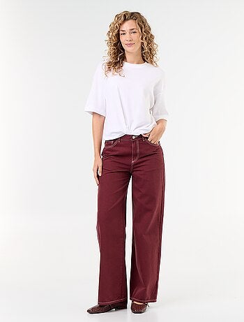 Pantalón de sarga de talle alto corte wide leg