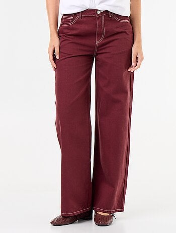 Pantalón de sarga de talle alto corte wide leg