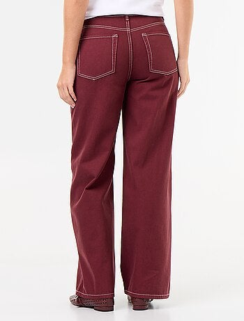 Pantalón de sarga de talle alto corte wide leg