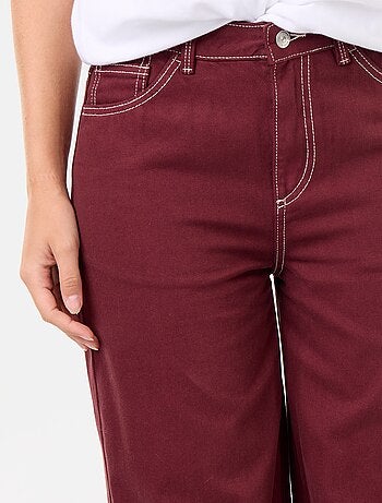 Pantalón de sarga de talle alto corte wide leg
