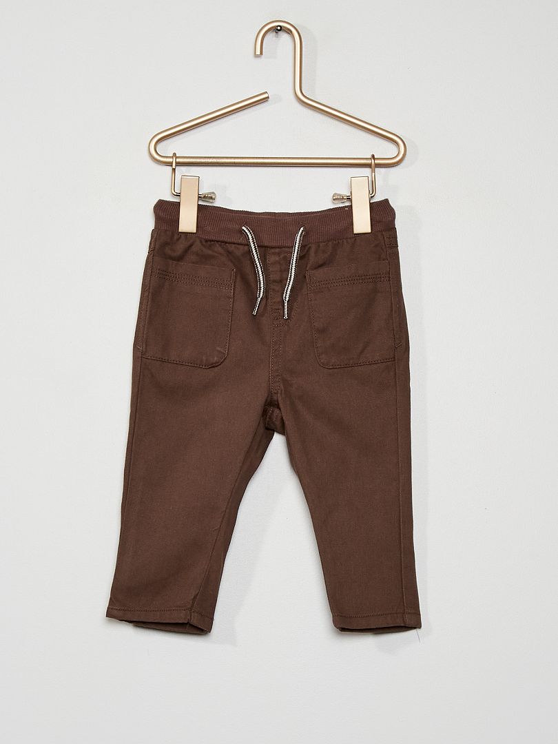 Pantalón de sarga marrón - Kiabi