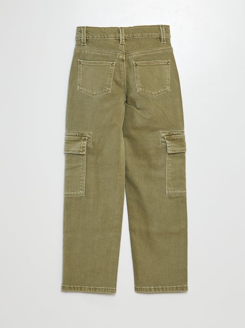 Pantalón de sarga multibolsilllos - Corte + ajustado - Kiabi