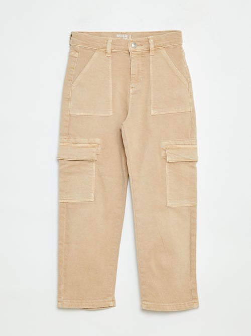 Pantalón de sarga multibolsilllos - Corte más cómodo - Kiabi