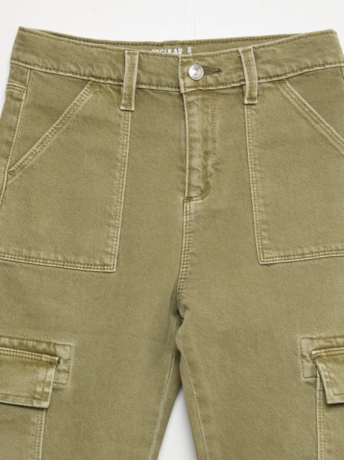 Pantalón de sarga multibolsilllos - Corte más cómodo - Kiabi Pantalón de sarga multibolsilllos - Corte más cómodo - Kiabi