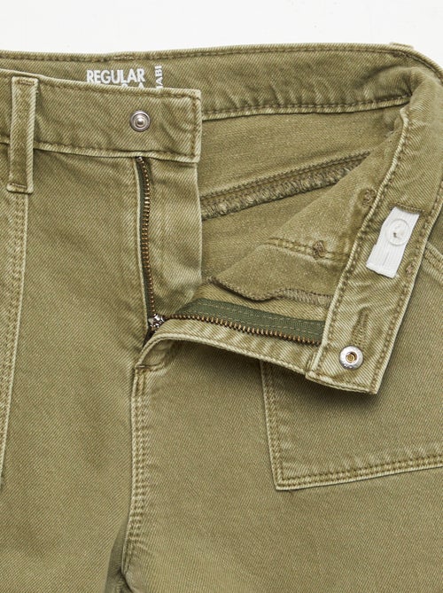 Pantalón de sarga multibolsilllos - Corte más cómodo - Kiabi Pantalón de sarga multibolsilllos - Corte más cómodo - Kiabi