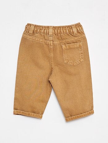 Pantalón de sarga paperbag 3/4