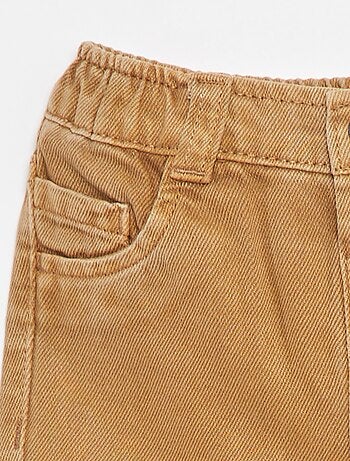 Pantalón de sarga paperbag 3/4