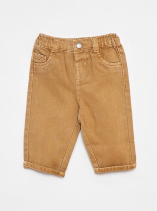 Pantalón de sarga paperbag 3/4