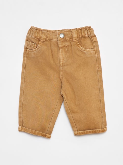 Pantalón de sarga paperbag 3/4 - Kiabi